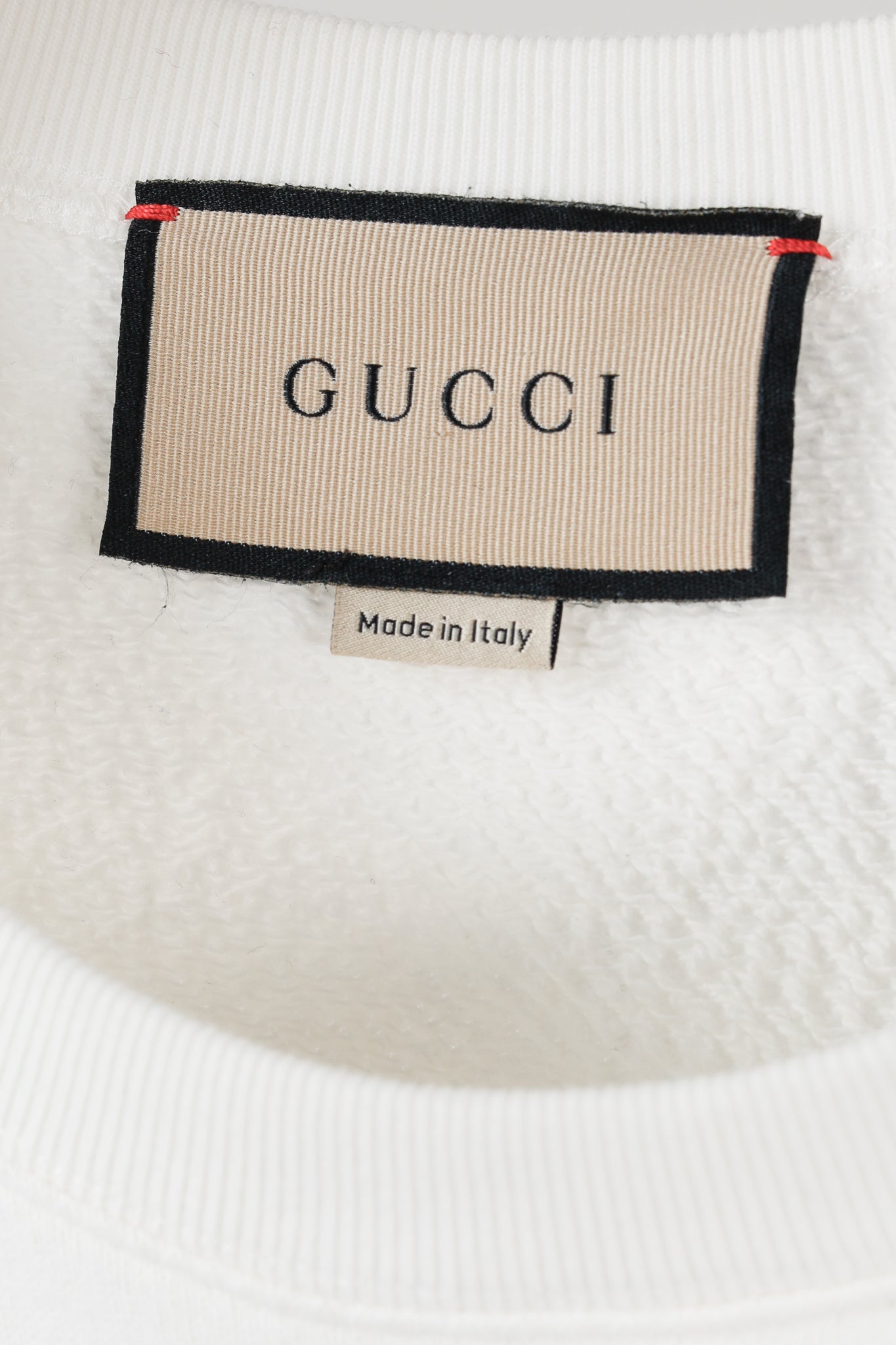 Gucci 1921 White Cotton French-Terry Crystal-Logo Sweatshirt