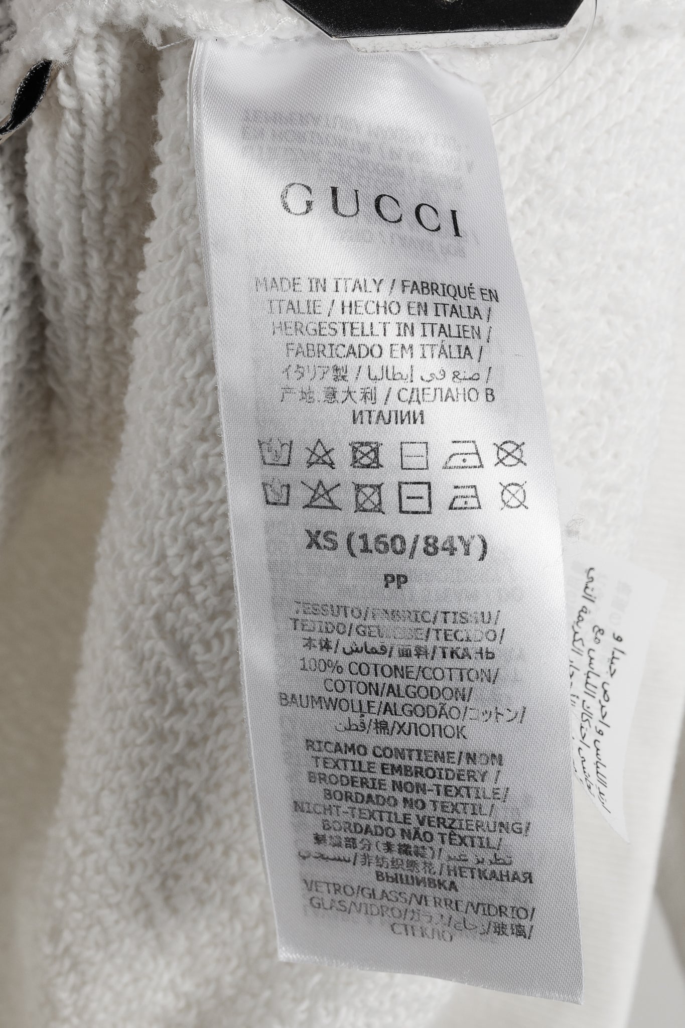 Gucci 1921 White Cotton French-Terry Crystal-Logo Sweatshirt