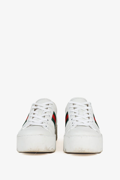 Gucci Ace White Leather Platform Sneakers
