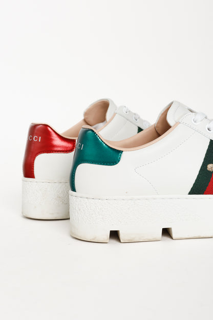Gucci Ace White Leather Platform Sneakers