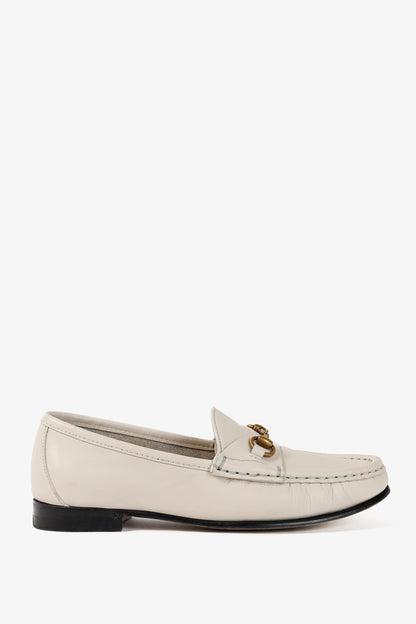 Gucci Horsebit 1953 White Leather Loafers