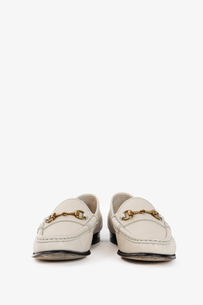 Gucci Horsebit 1953 White Leather Loafers