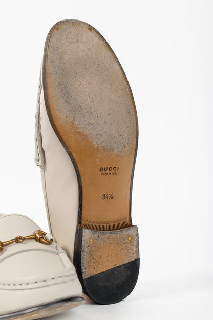 Gucci Horsebit 1953 White Leather Loafers