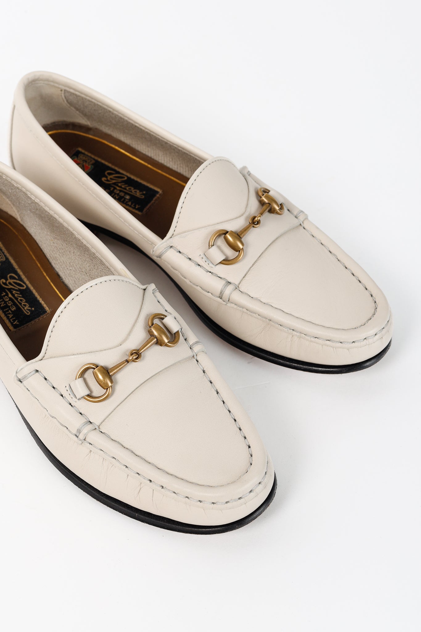 Gucci Horsebit 1953 White Leather Loafers