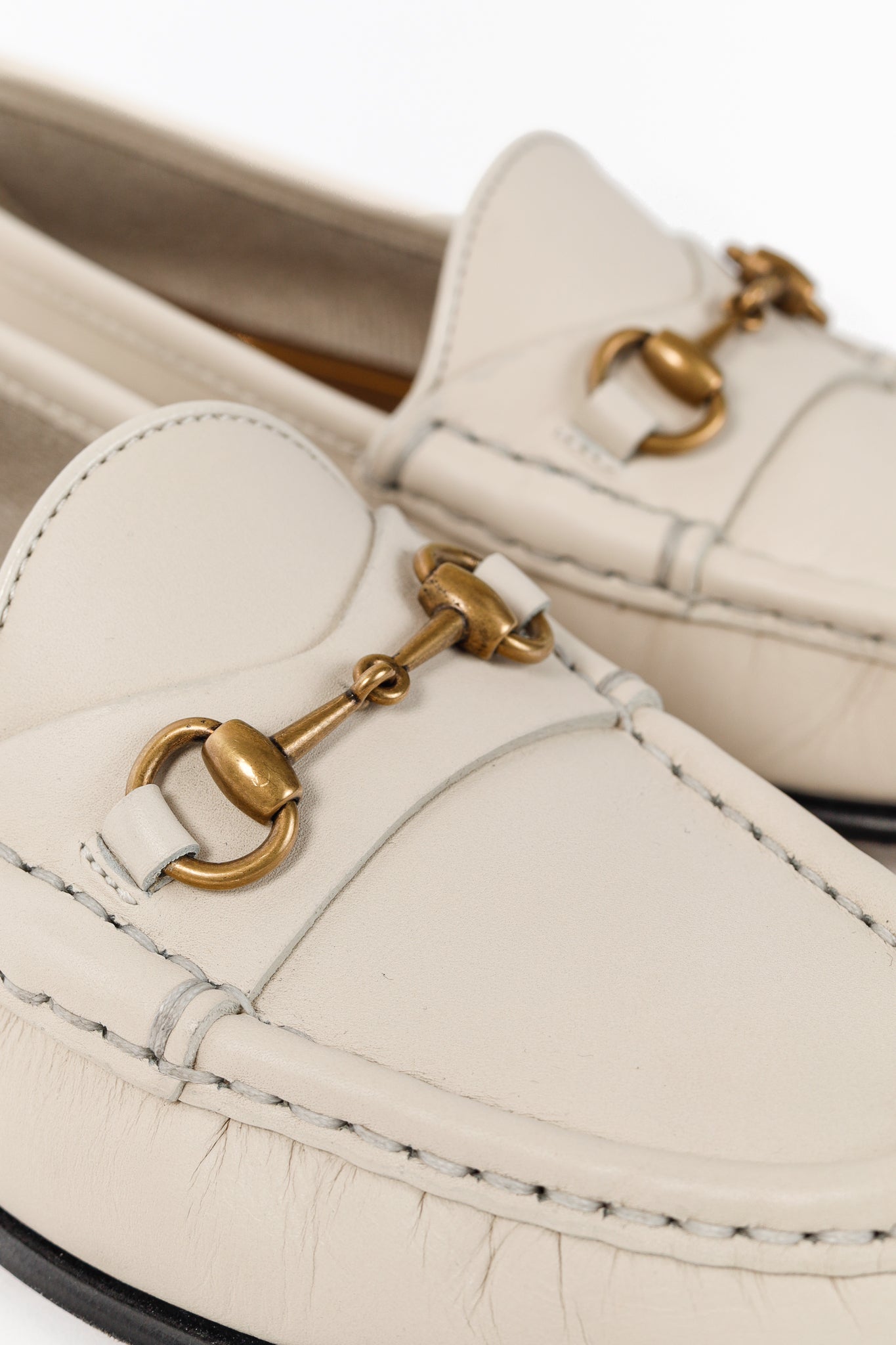 Gucci Horsebit 1953 White Leather Loafers