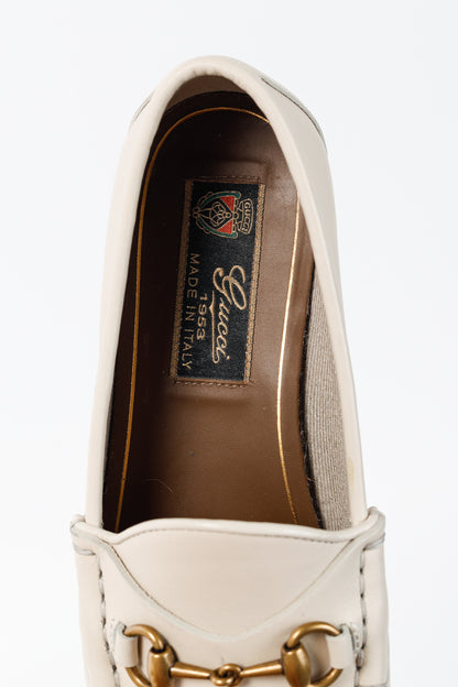 Gucci Horsebit 1953 White Leather Loafers