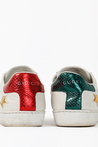 Gucci Ace Stars White Leather Low-Top Sneakers