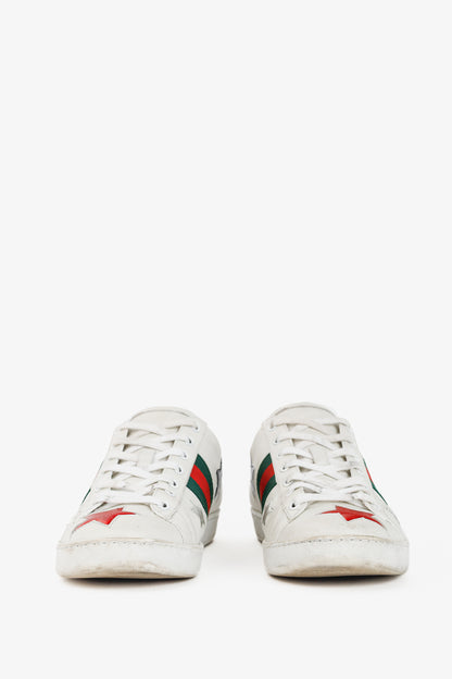 Gucci Ace Stars White Leather Low-Top Sneakers