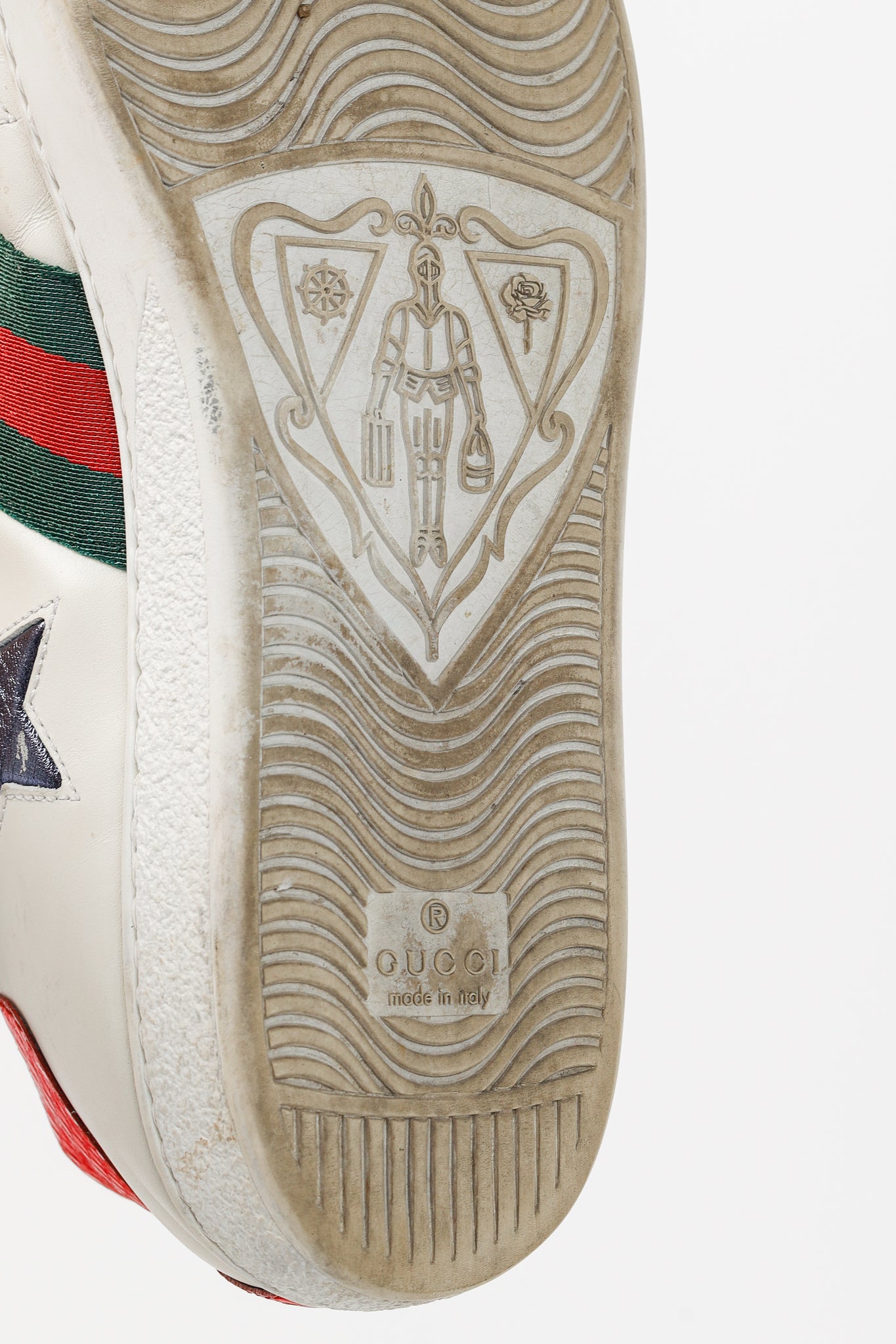 Gucci Ace Stars White Leather Low-Top Sneakers