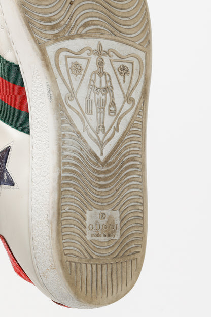 Gucci Ace Stars White Leather Low-Top Sneakers