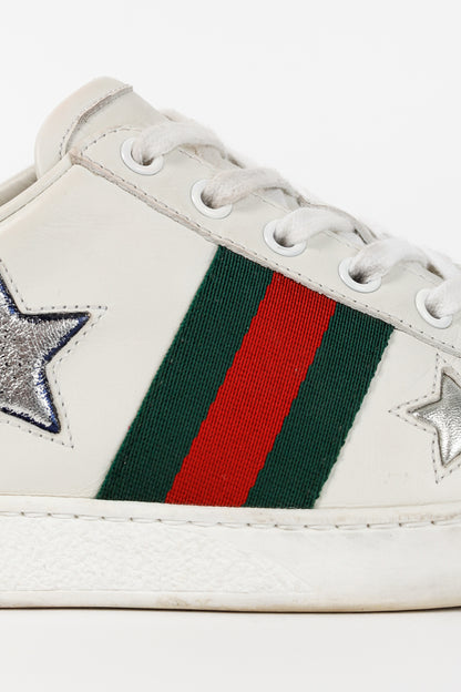 Gucci Ace Stars White Leather Low-Top Sneakers