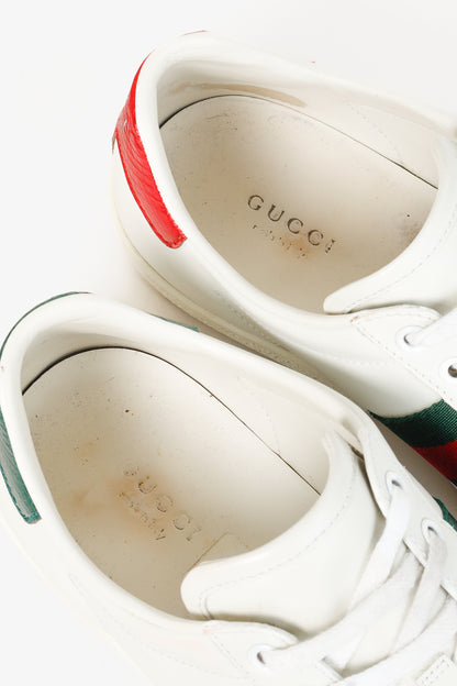 Gucci Ace Bee Womens White Leather Sneaker