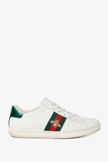 Gucci Ace Bee Womens White Leather Sneaker