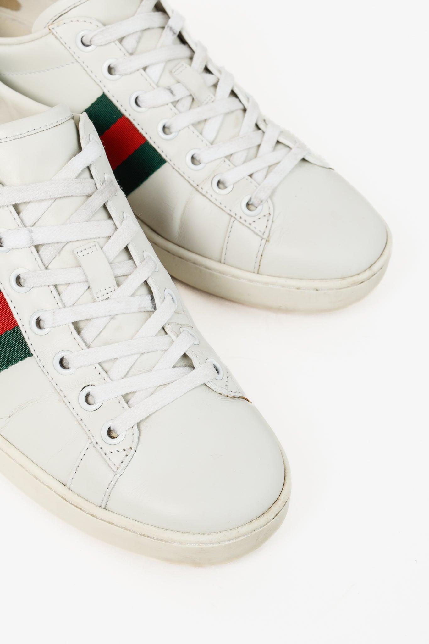 Gucci Ace Bee Womens White Leather Sneaker