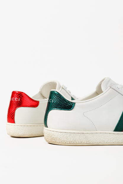 Gucci Ace Bee Womens White Leather Sneaker