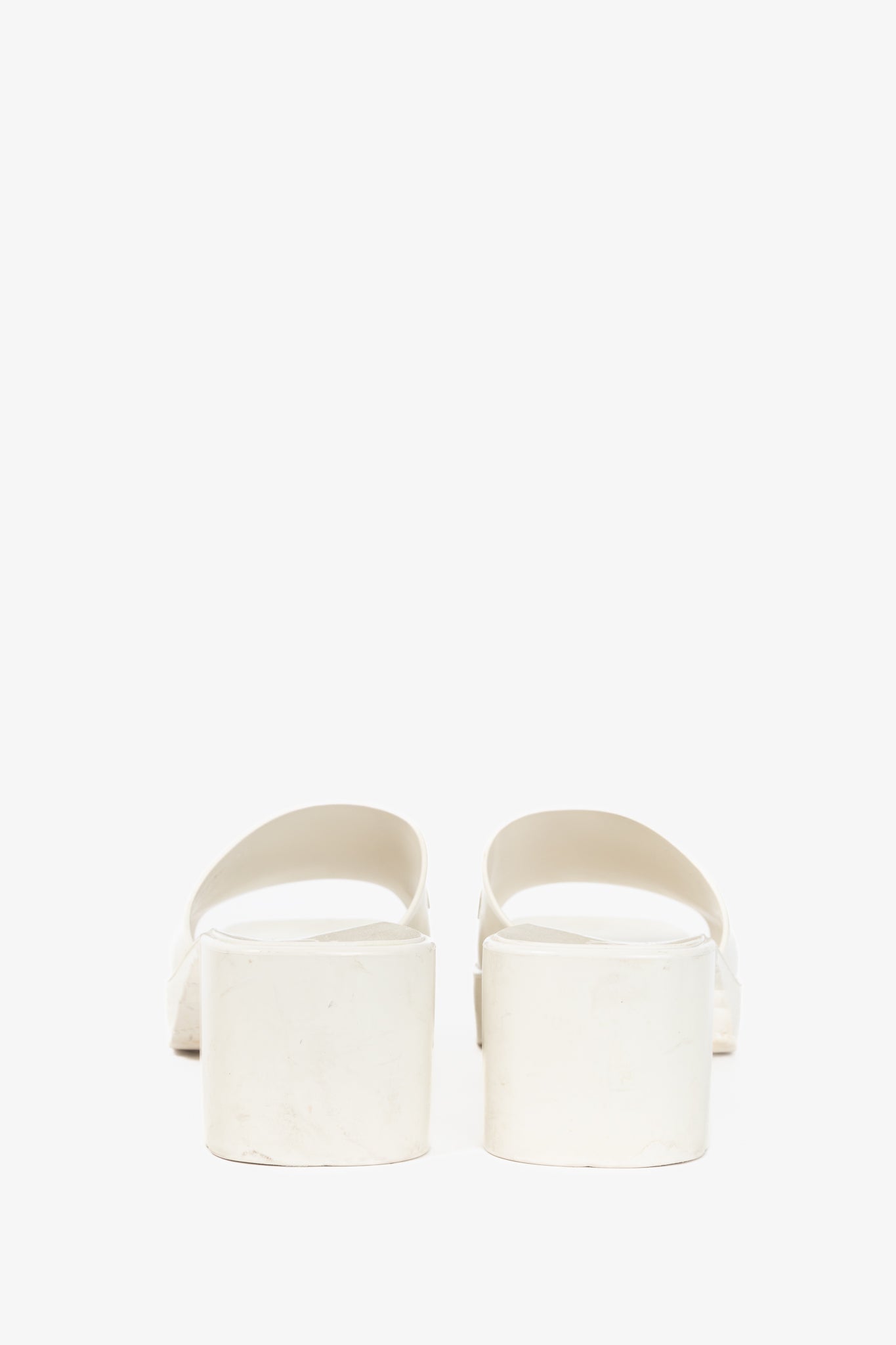 Gucci White Rubber Logo Slide Mule Sandals