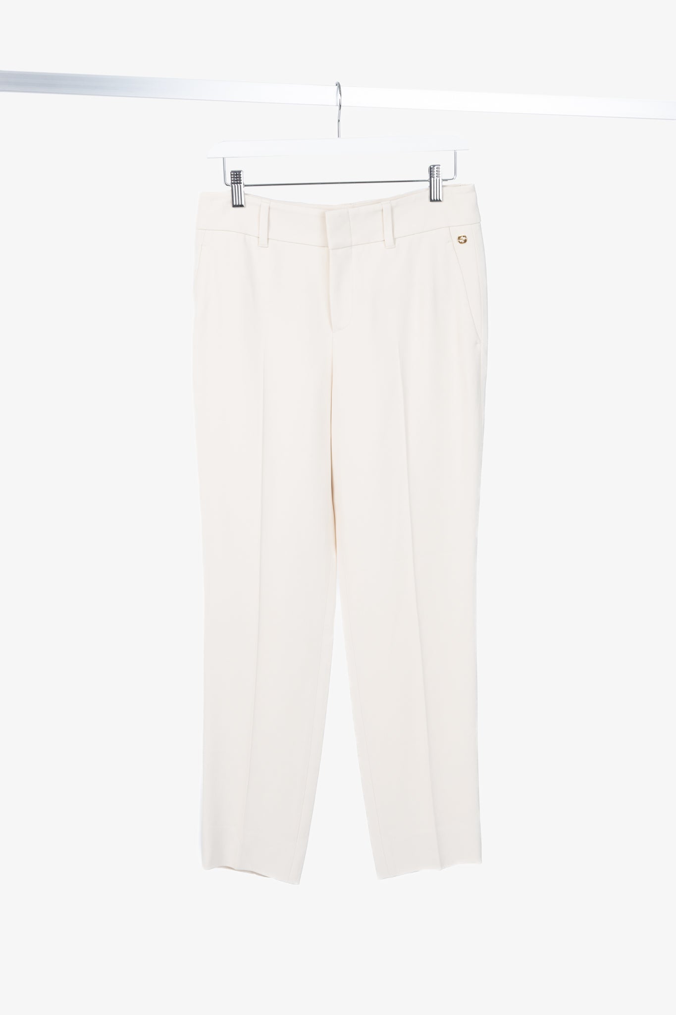 Gucci Cream Crepe Straight-Leg Holiday Trousers