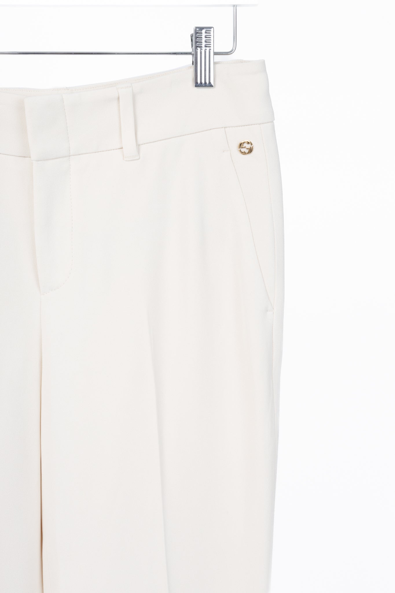 Gucci Cream Crepe Straight-Leg Holiday Trousers