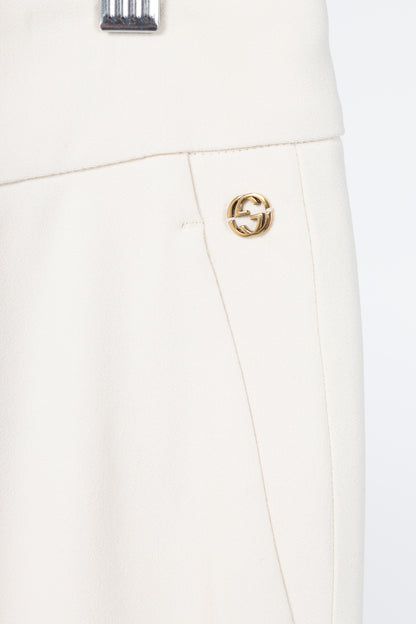 Gucci Cream Crepe Straight-Leg Holiday Trousers
