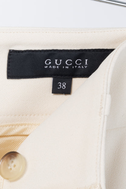 Gucci Cream Crepe Straight-Leg Holiday Trousers