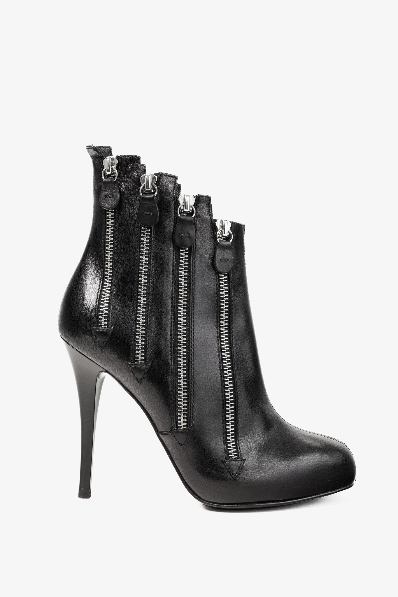 Giuseppe Zanotti Black Round-Toe Multi-Zip Booties