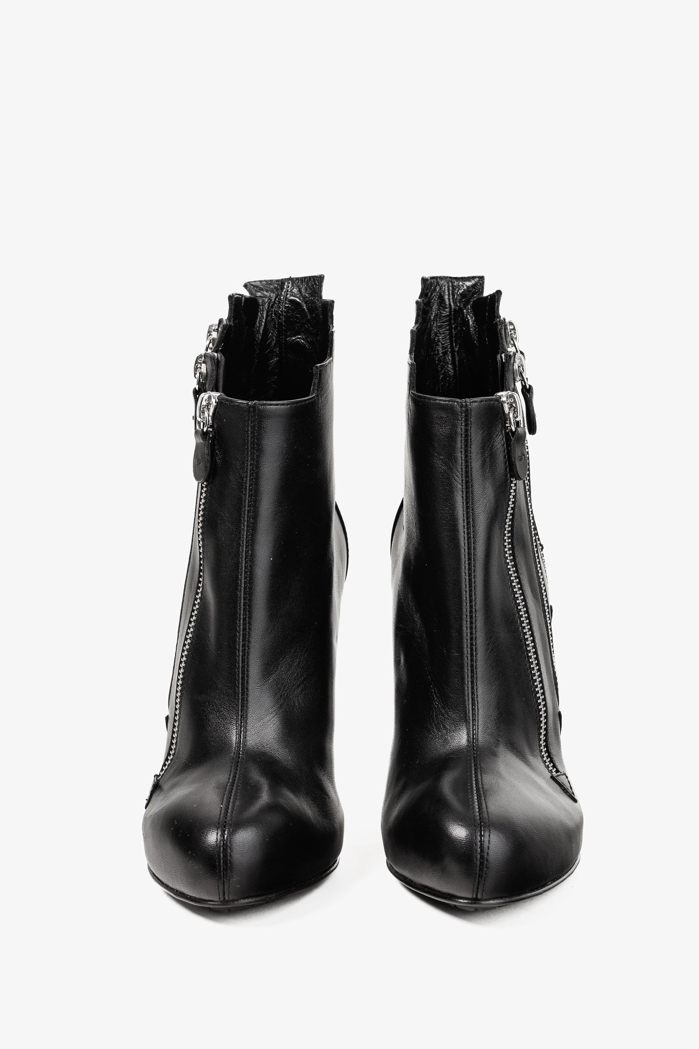 Giuseppe Zanotti Black Round-Toe Multi-Zip Booties