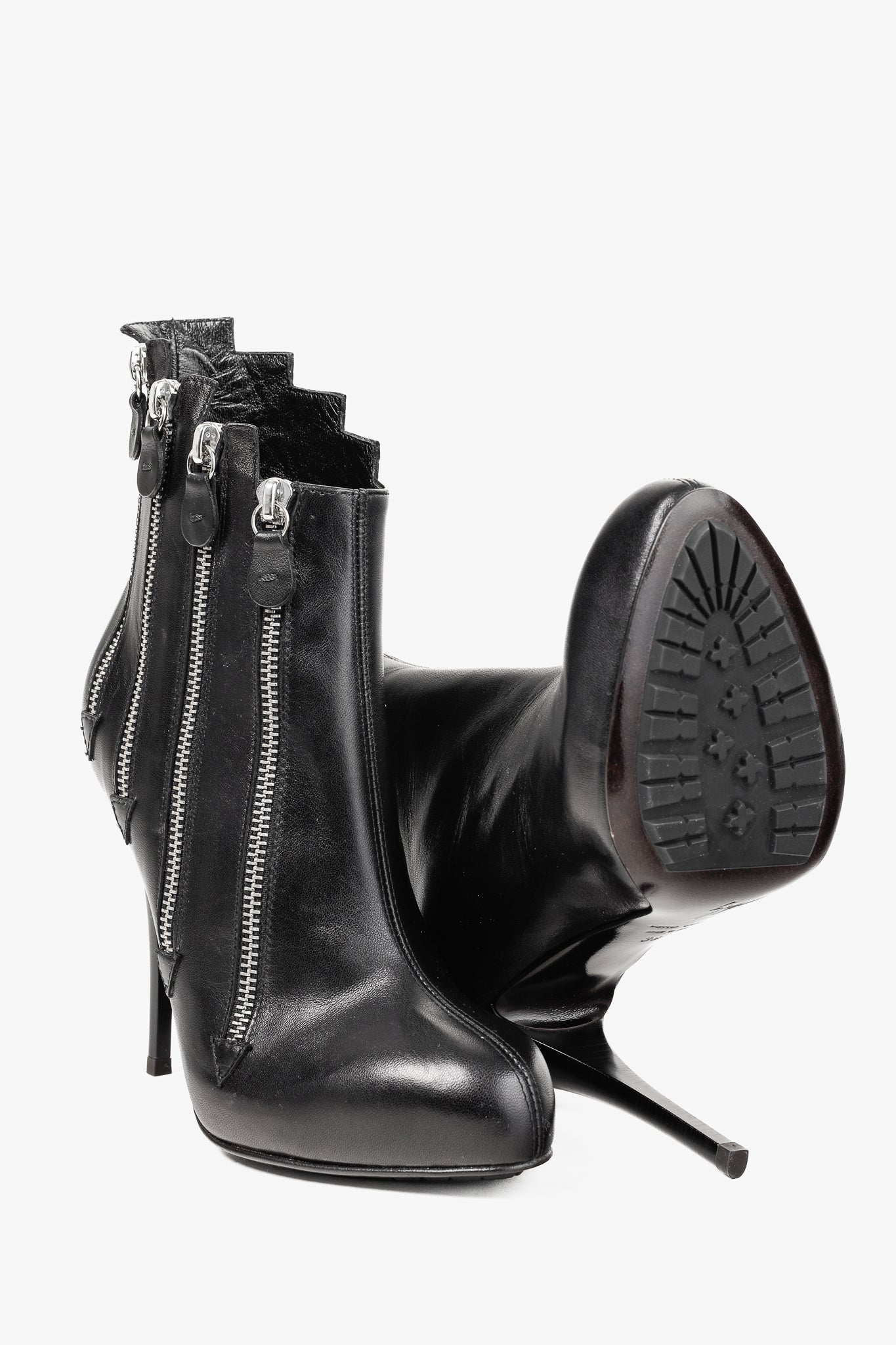 Giuseppe Zanotti Black Round-Toe Multi-Zip Booties