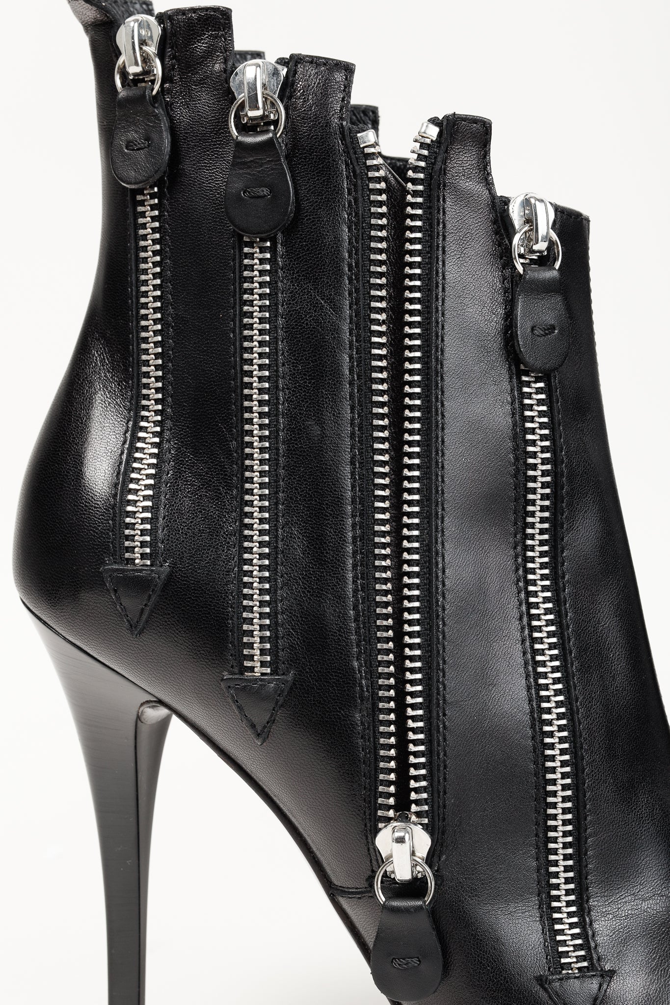 Giuseppe Zanotti Black Round-Toe Multi-Zip Booties