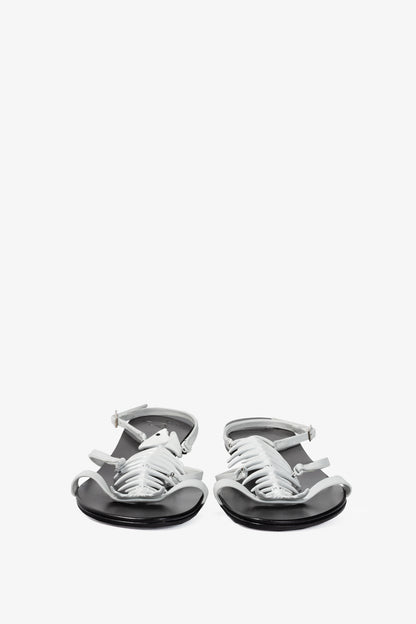 Giuseppe Zanotti White Fishbone Flat Sandals