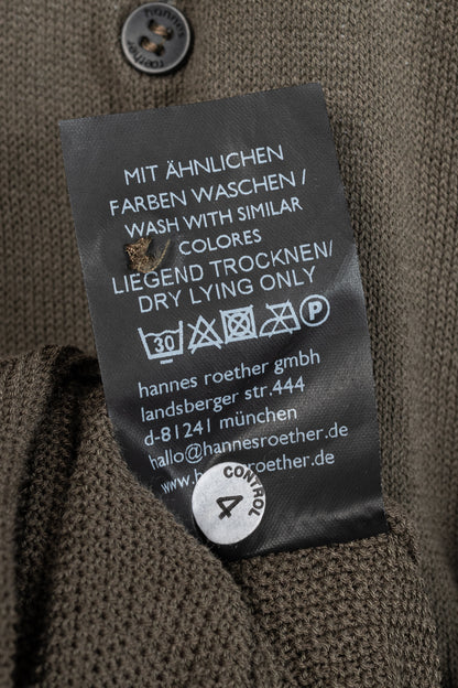 hannes roether Brown Cotton-Blend Pique-Knit Buttoned Top