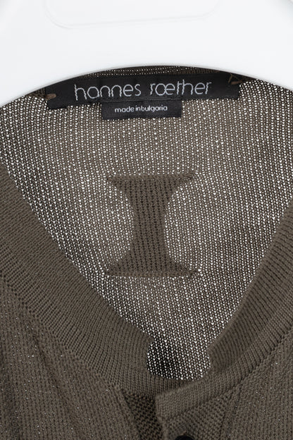 hannes roether Brown Cotton-Blend Pique-Knit Buttoned Top