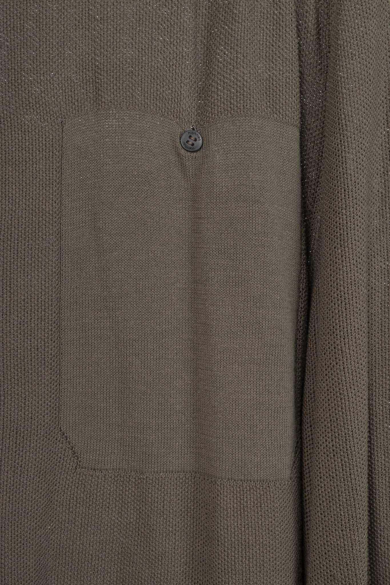hannes roether Brown Cotton-Blend Pique-Knit Buttoned Top