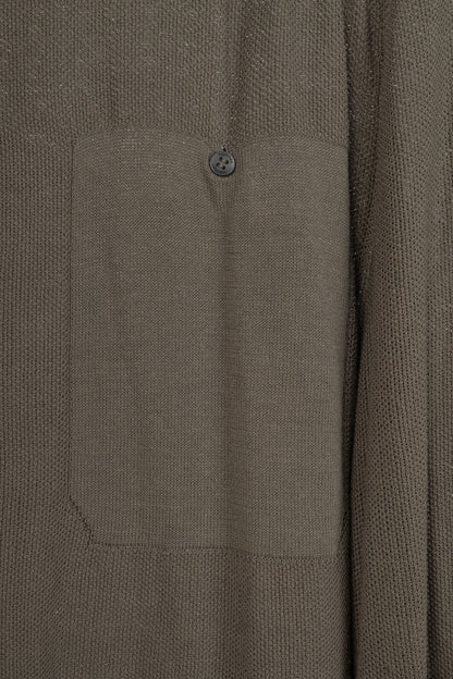 hannes roether Brown Cotton-Blend Pique-Knit Buttoned Top