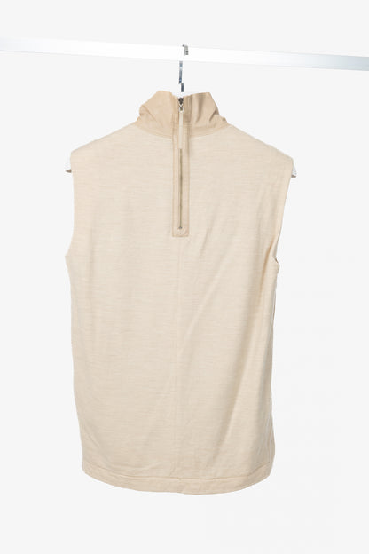 Helmut Lang AW14 Beige Tilt Leather High-Neck Top