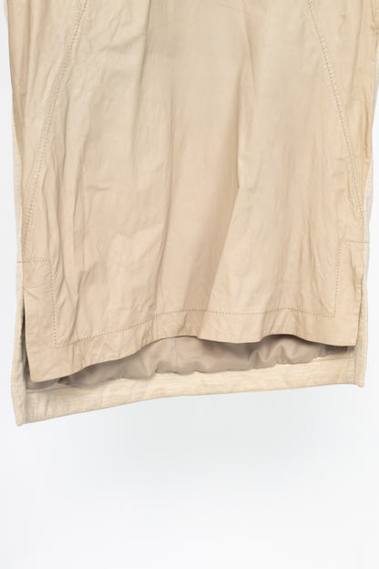 Helmut Lang AW14 Beige Tilt Leather High-Neck Top