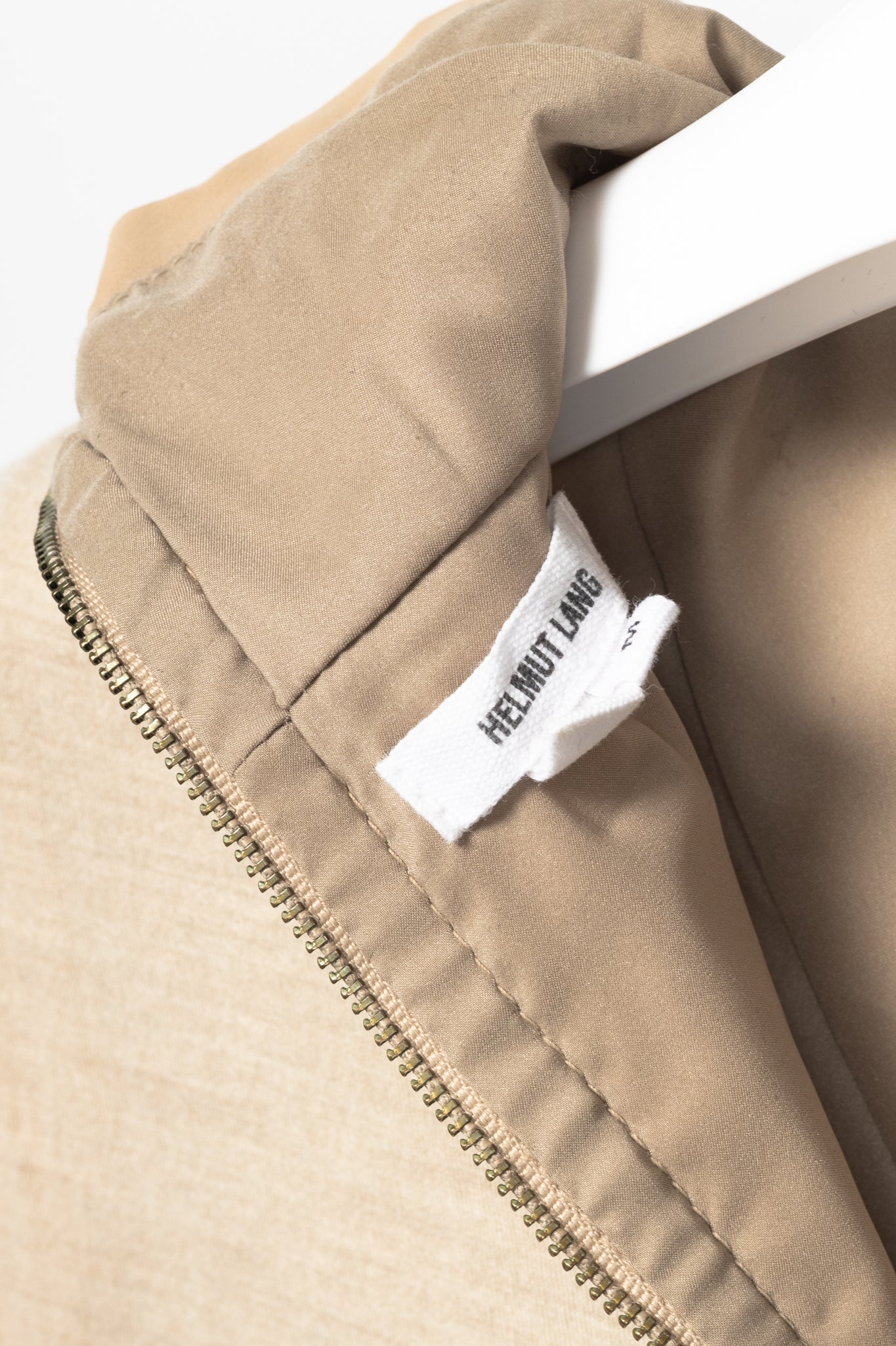 Helmut Lang AW14 Beige Tilt Leather High-Neck Top