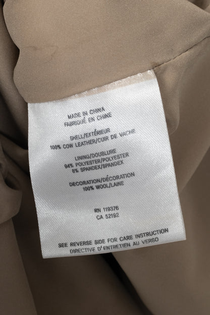 Helmut Lang AW14 Beige Tilt Leather High-Neck Top