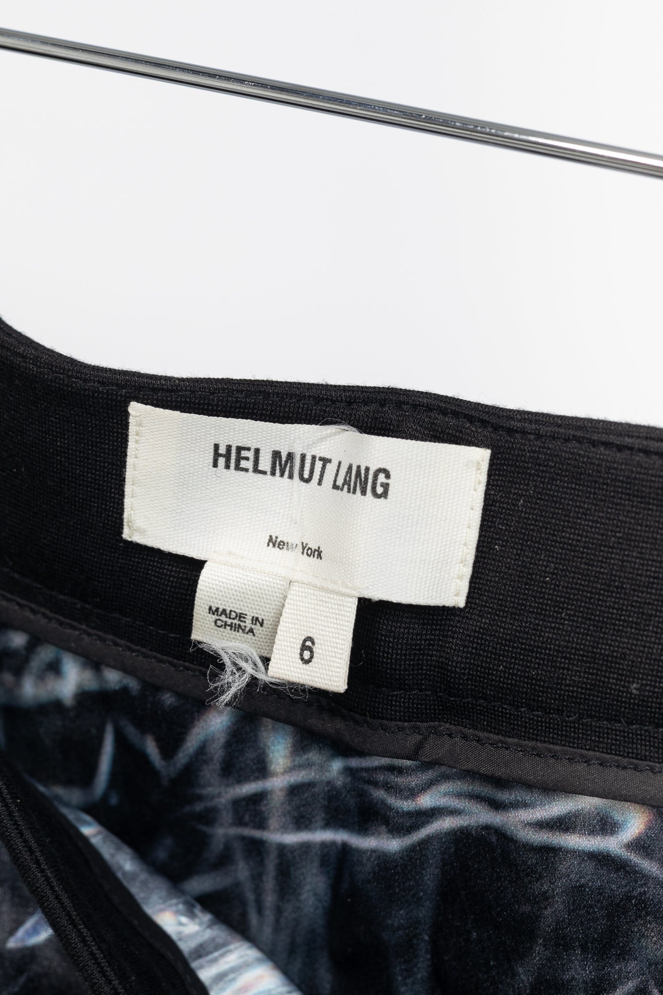 Helmut Lang "Washed Black" Cellophane-Print Stretch-Silk Knee-Length Skirt