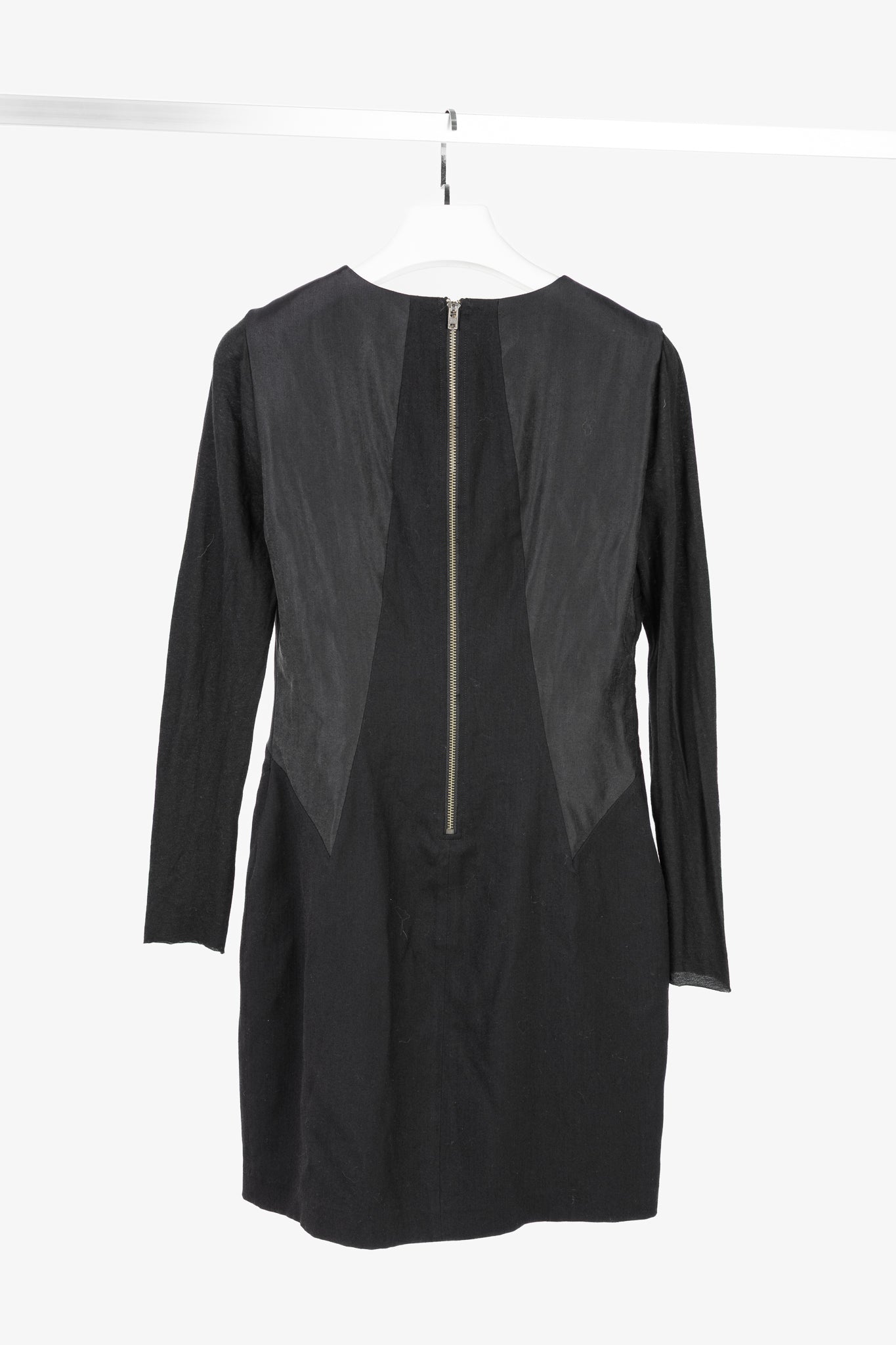 Helmut Lang Black Nexus Wool Knee-Length Dress