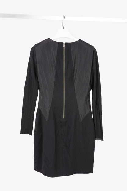 Helmut Lang Black Nexus Wool Knee-Length Dress
