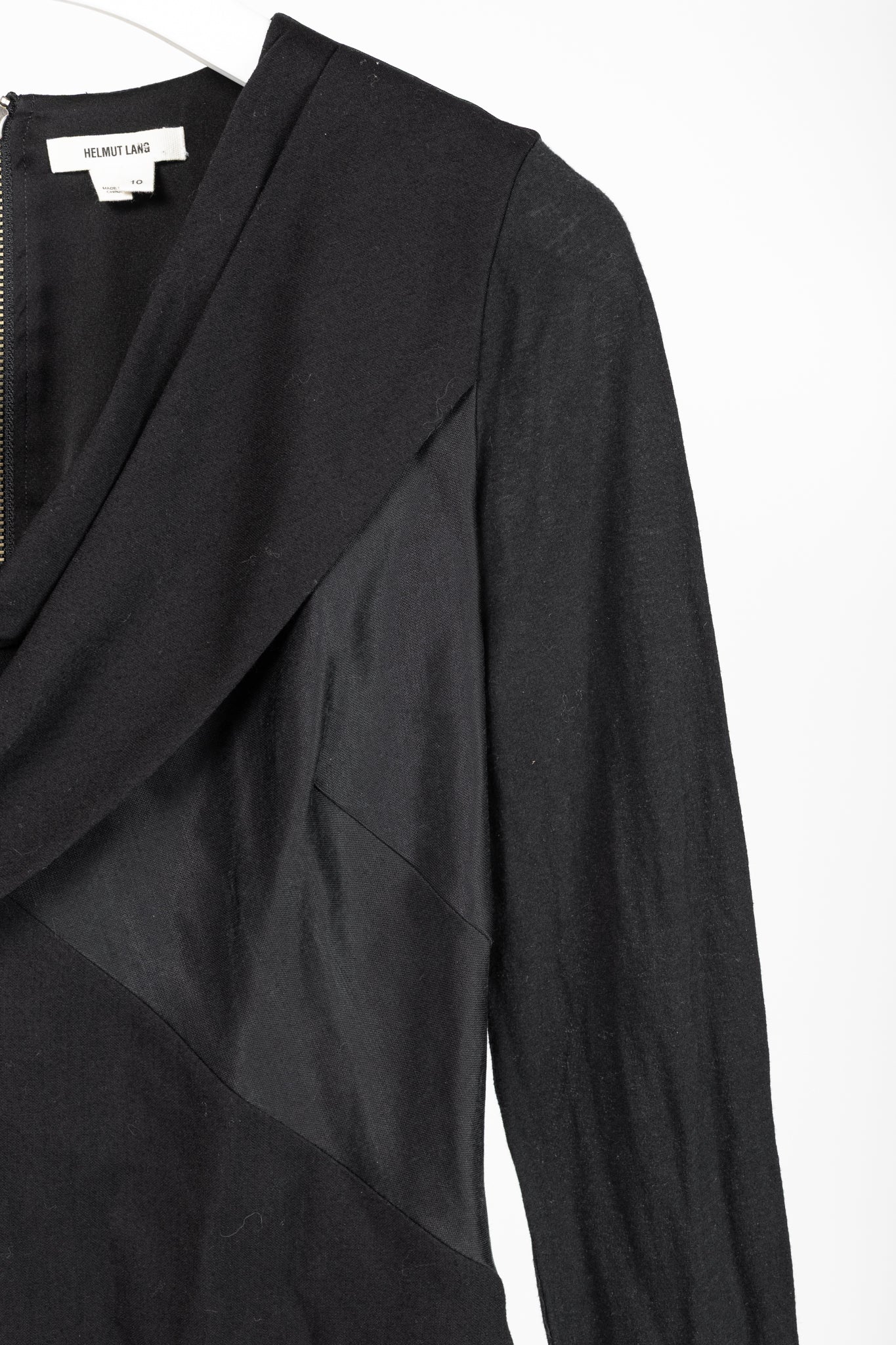 Helmut Lang Black Nexus Wool Knee-Length Dress