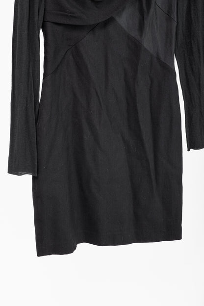 Helmut Lang Black Nexus Wool Knee-Length Dress