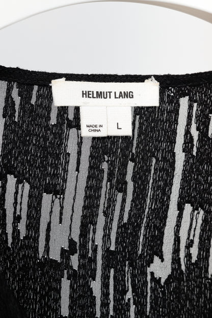 Helmut Lang PF/13 Black Sheer Silk Thread Stitch Top