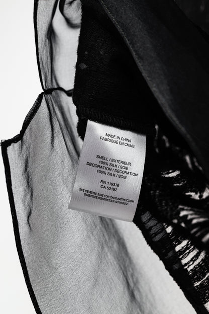 Helmut Lang PF/13 Black Sheer Silk Thread Stitch Top