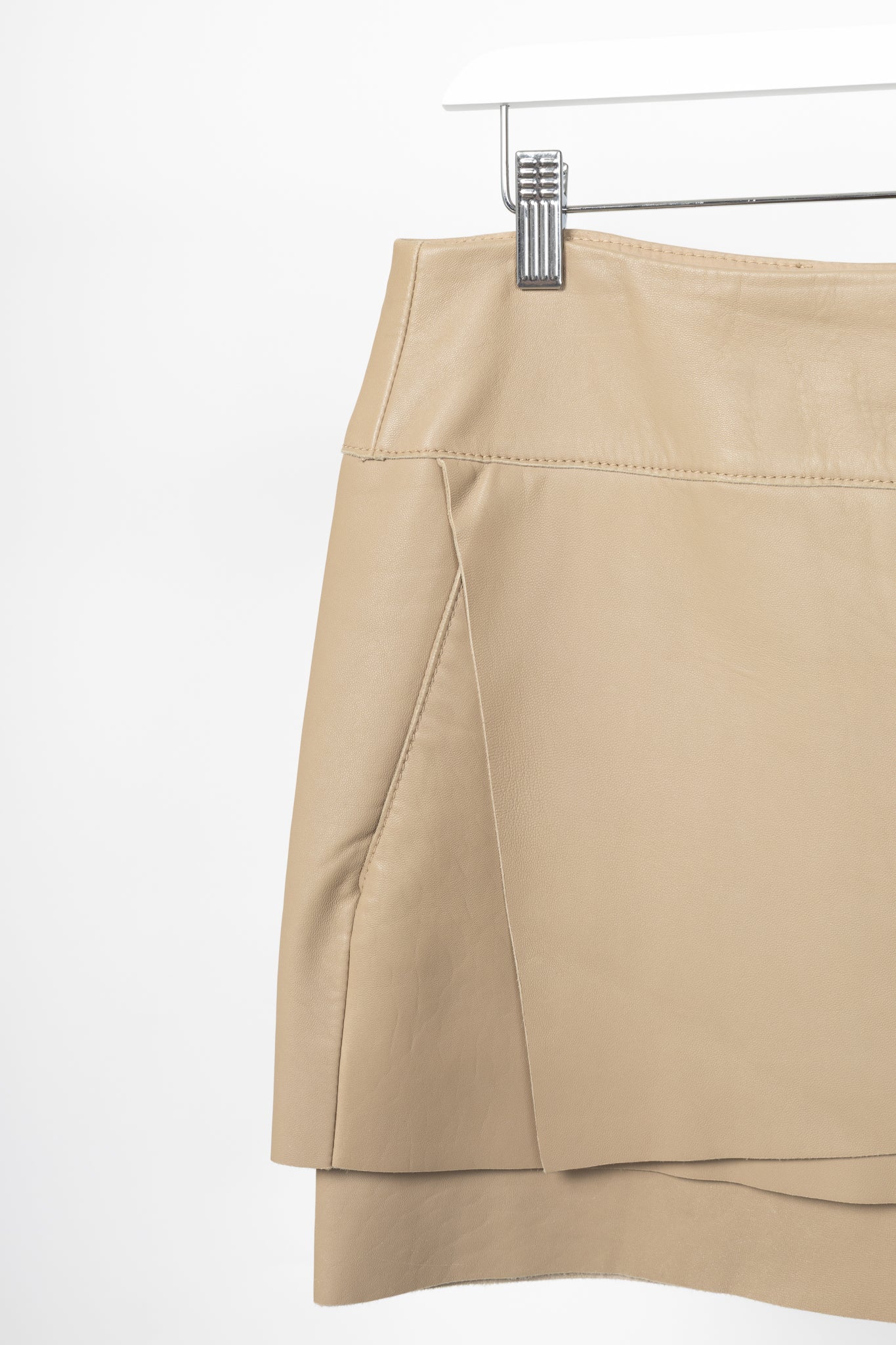 Helmut Lang AW14 Field Petal Leather Asymmetrical Mini Skirt