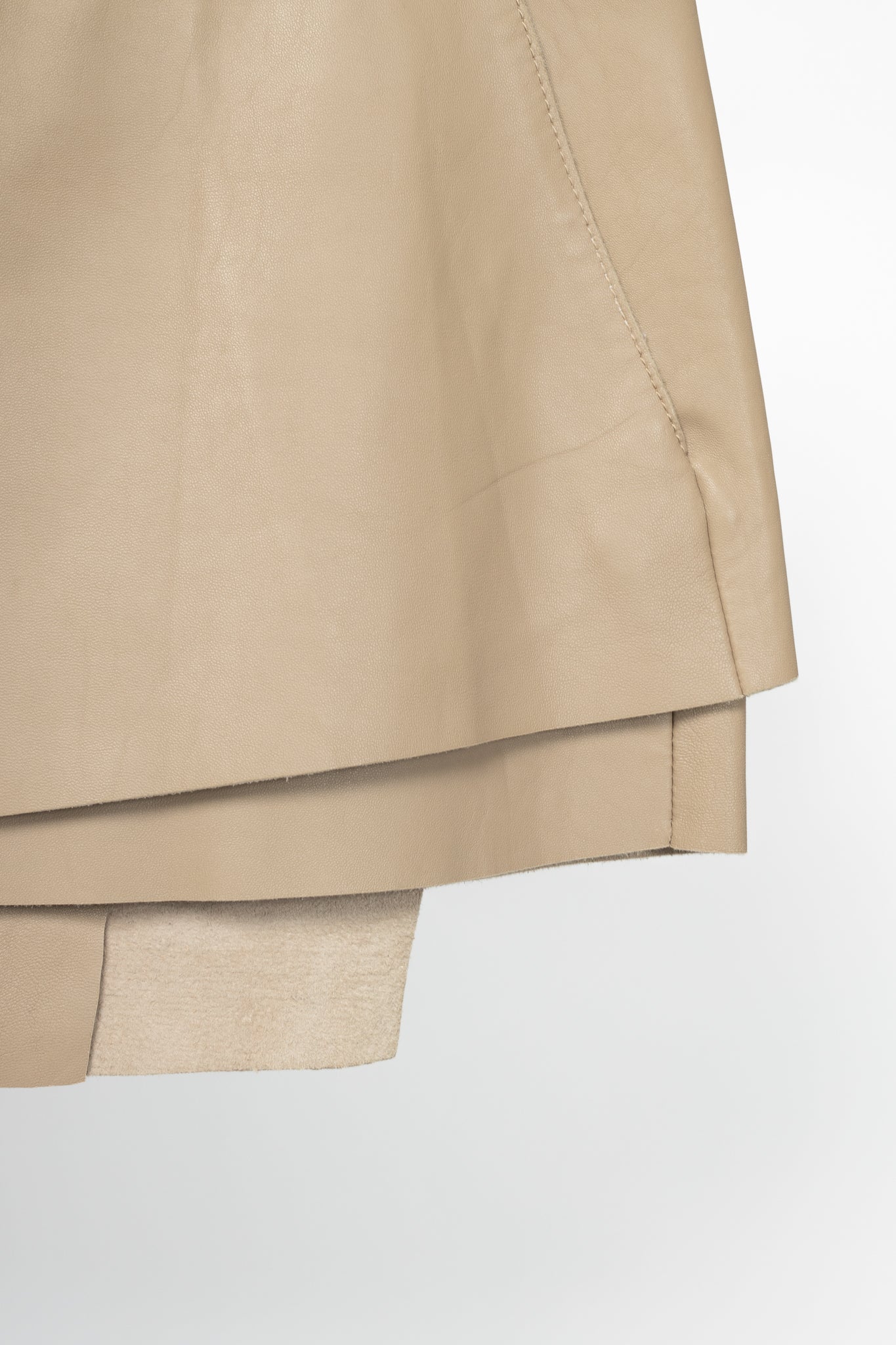 Helmut Lang AW14 Field Petal Leather Asymmetrical Mini Skirt