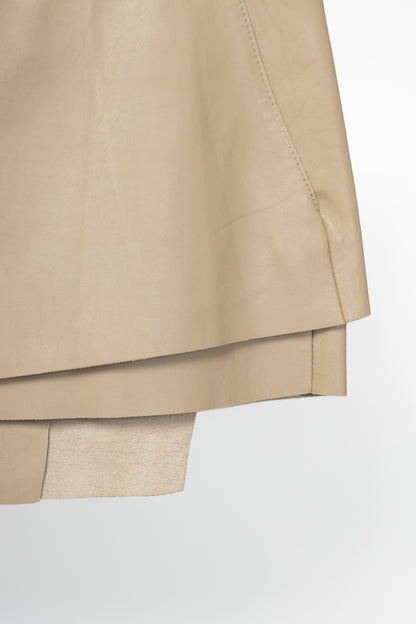 Helmut Lang AW14 Field Petal Leather Asymmetrical Mini Skirt
