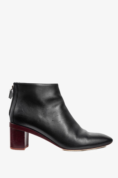 Hermes Riley Black Leather Ankle Boots