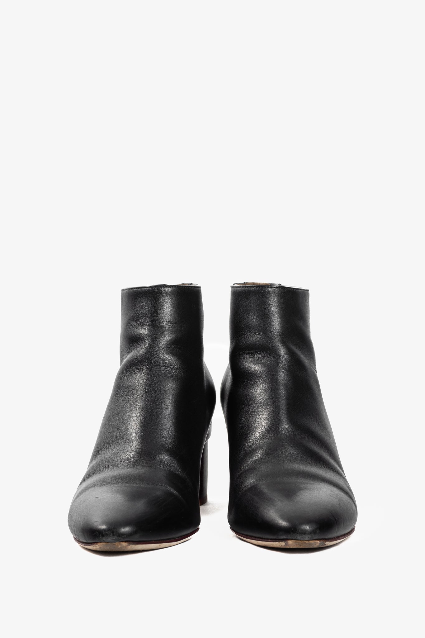 Hermes Riley Black Leather Ankle Boots