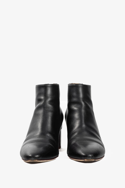 Hermes Riley Black Leather Ankle Boots
